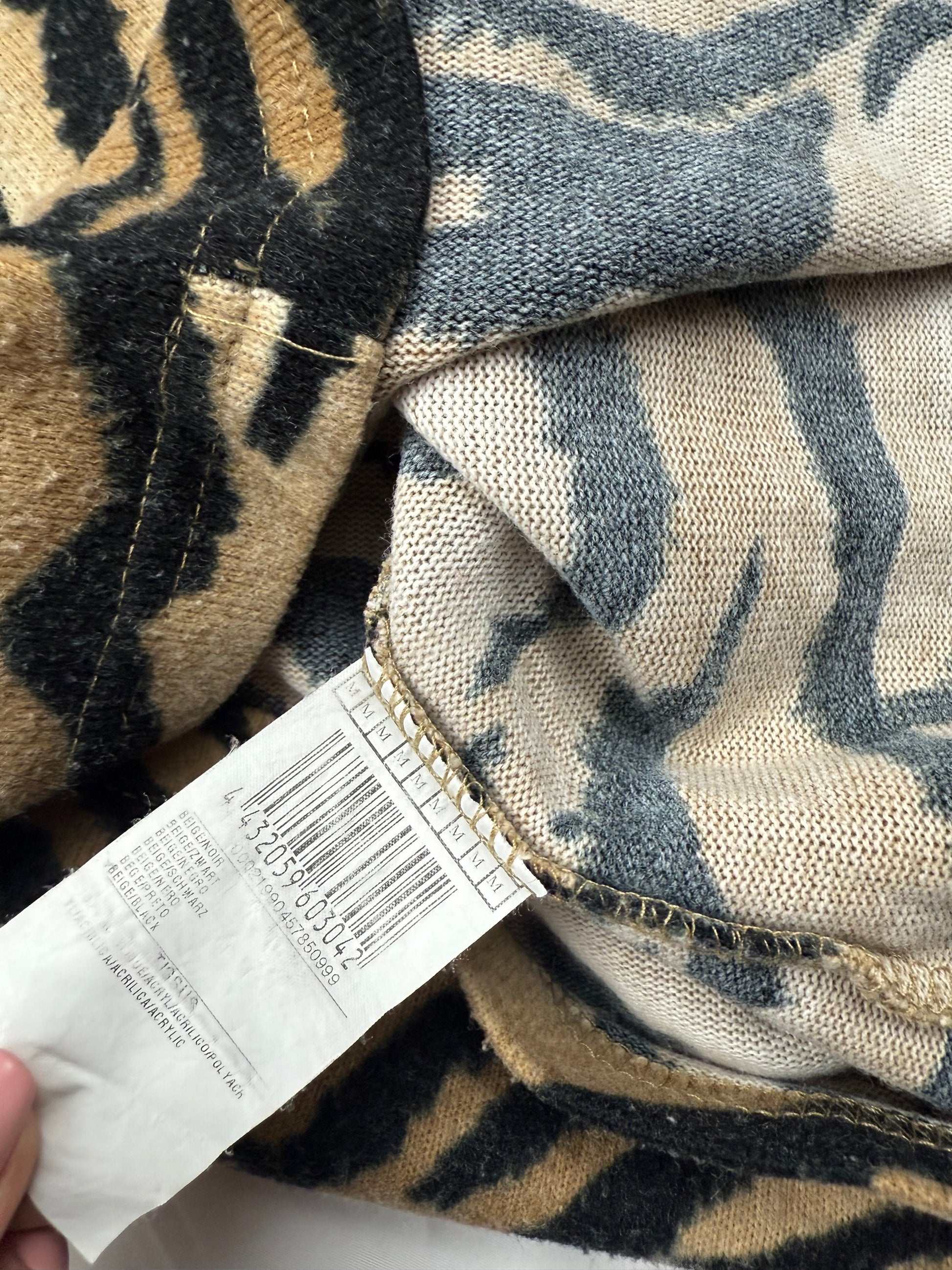 Beige tiger print super soft turtleneck jumper (S/M)