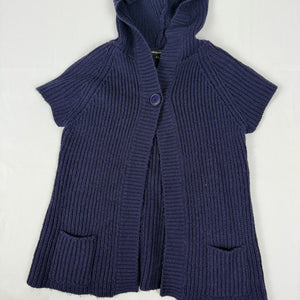 Navy hooded short sleeves cardigan jumper (M)