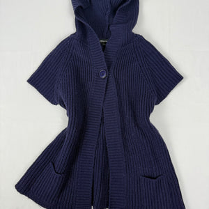 Navy hooded short sleeves cardigan jumper (M)