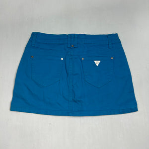 Blue low rise mini skirt (S)