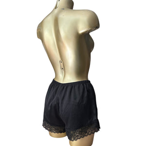 Black satin lingerie mini short (S)