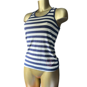 Black & white striped cotton tank top (S/M)