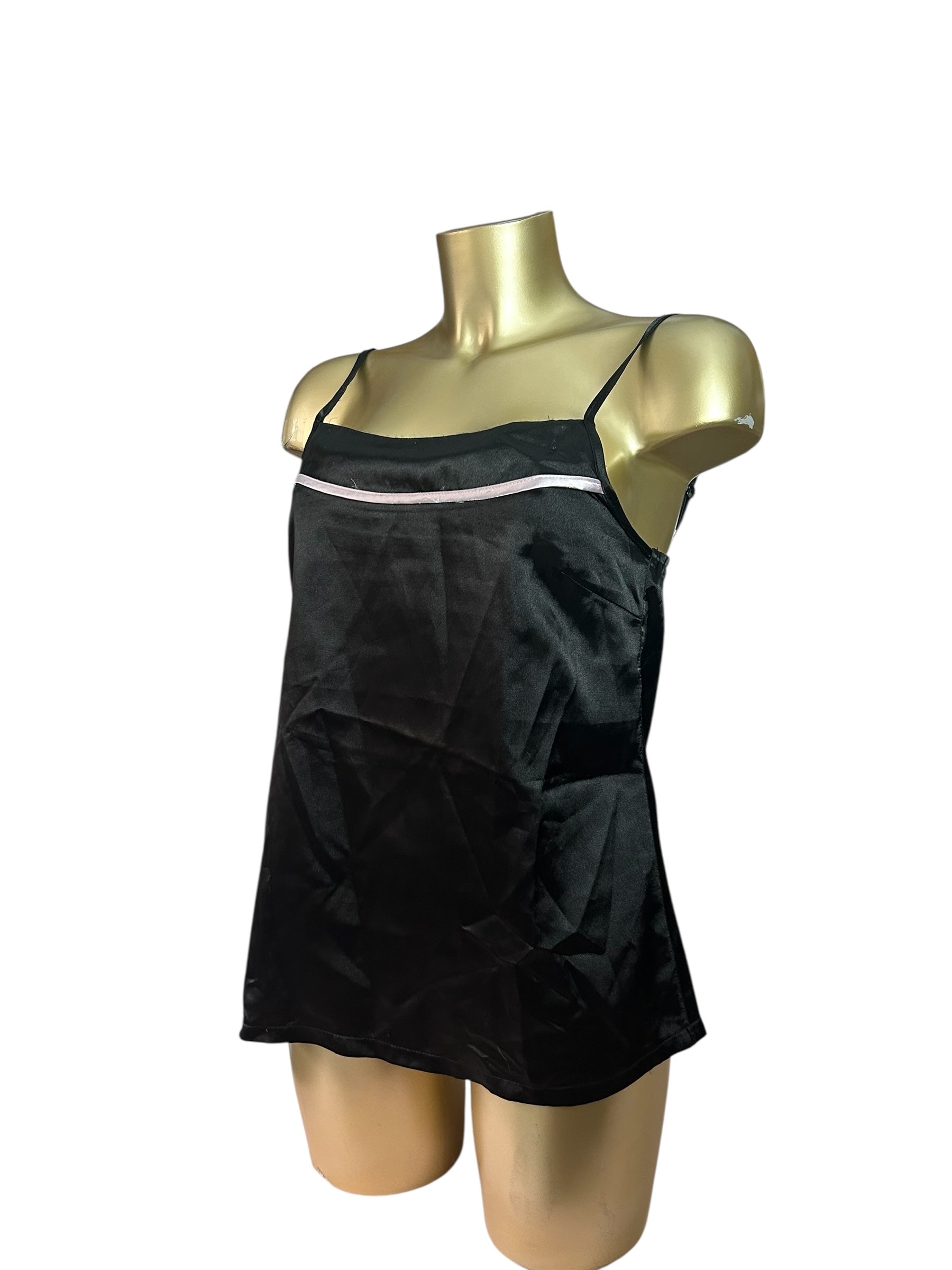 Black silky super soft cami top (M)
