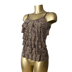 Beige panther print cami  top (S)