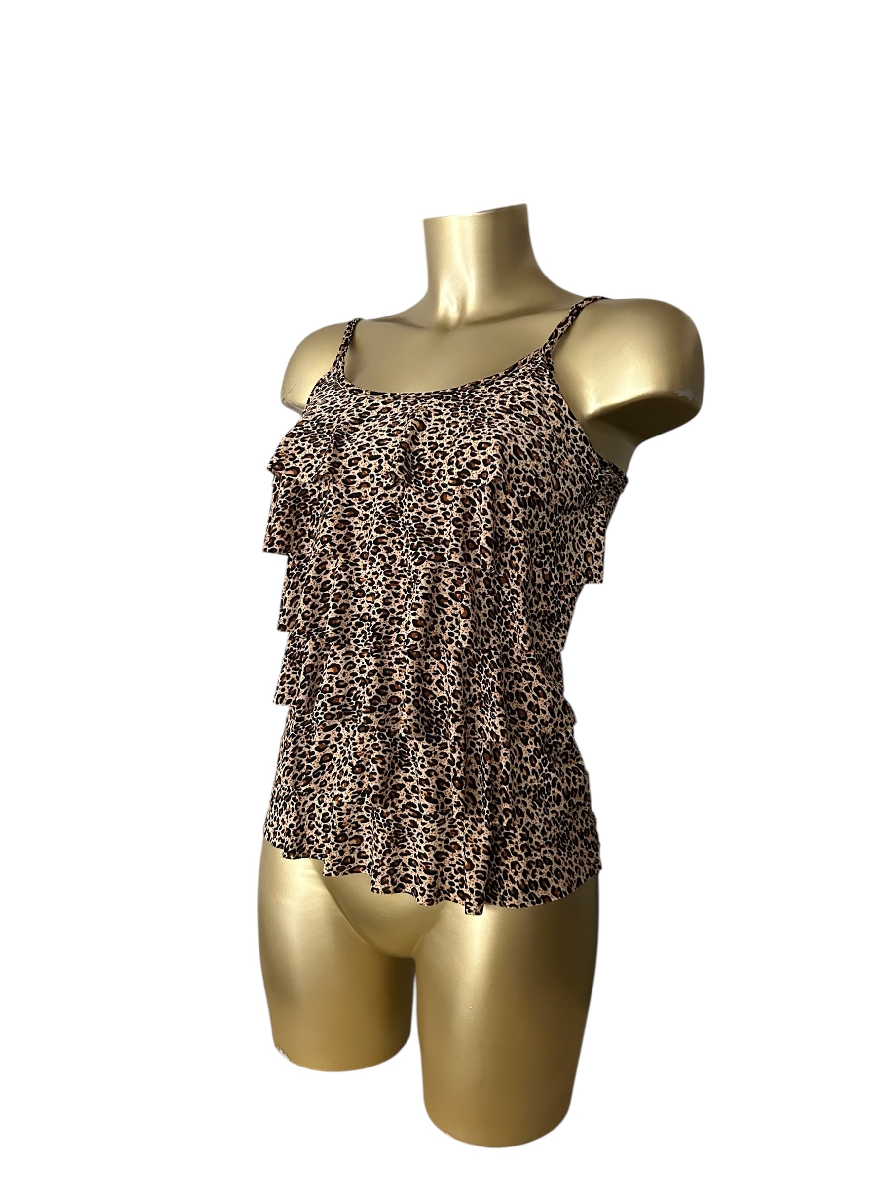 Beige panther print cami  top (S)
