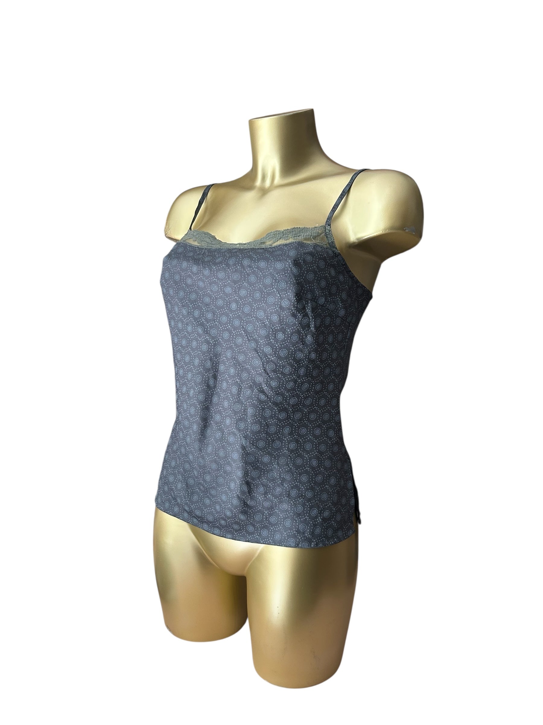 Grey silky babydoll cami top (S/M)