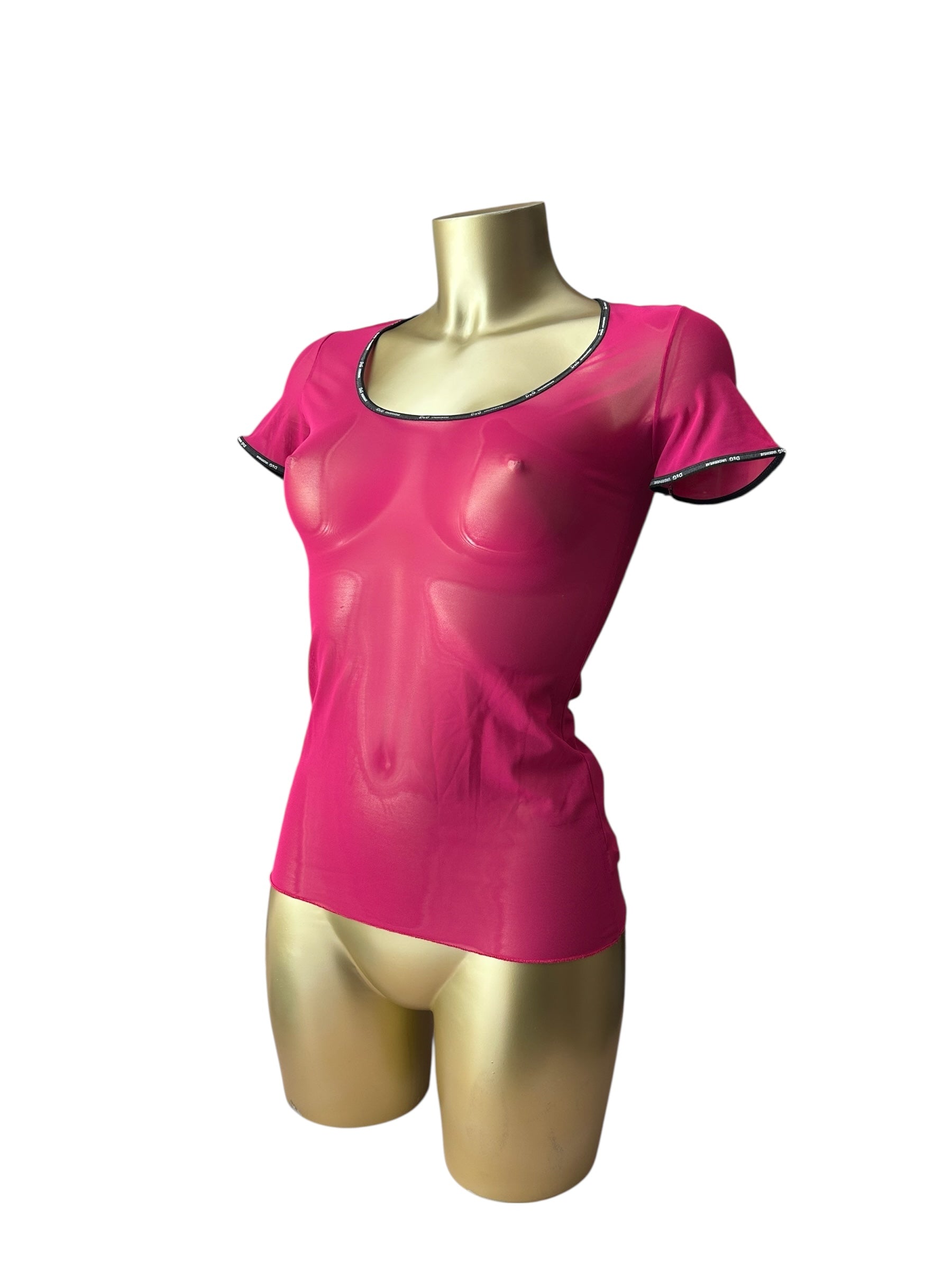 Mesh see trough pink tee (S/M)