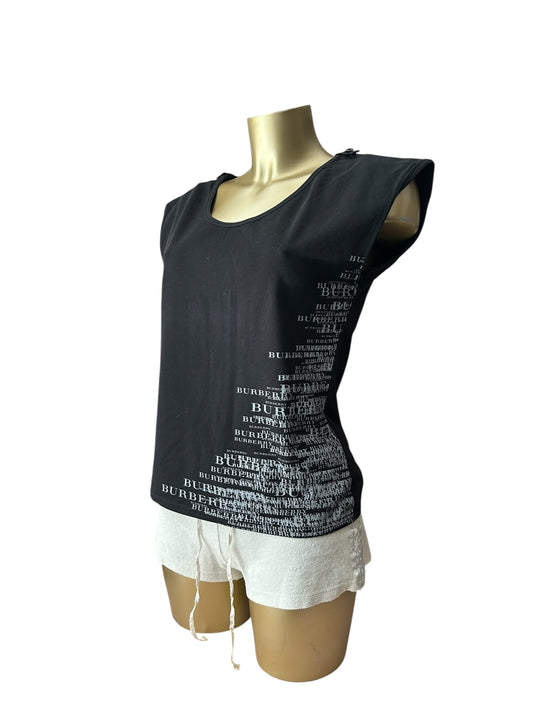Black tight fit logo tee (L)