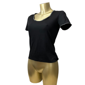 Black lycra tight fit logo tee (XL)