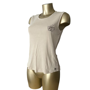 Beige cotton stretchy butterfly tank top (XL)