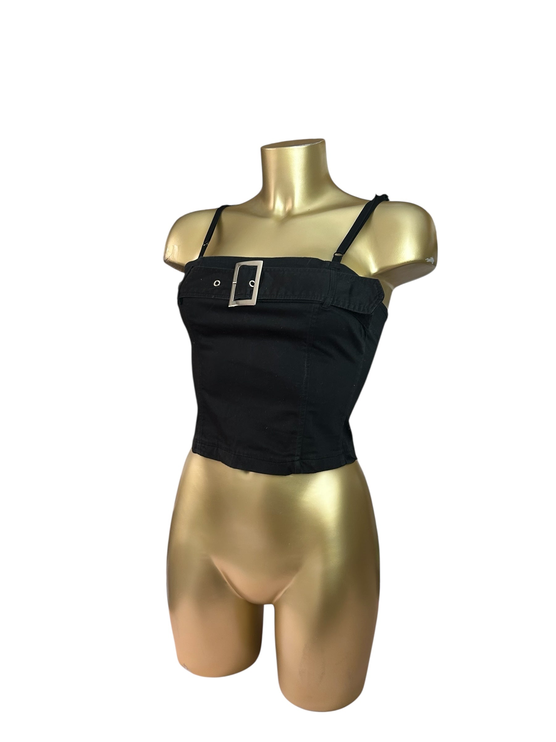 Black belt buckle bustier top (S)