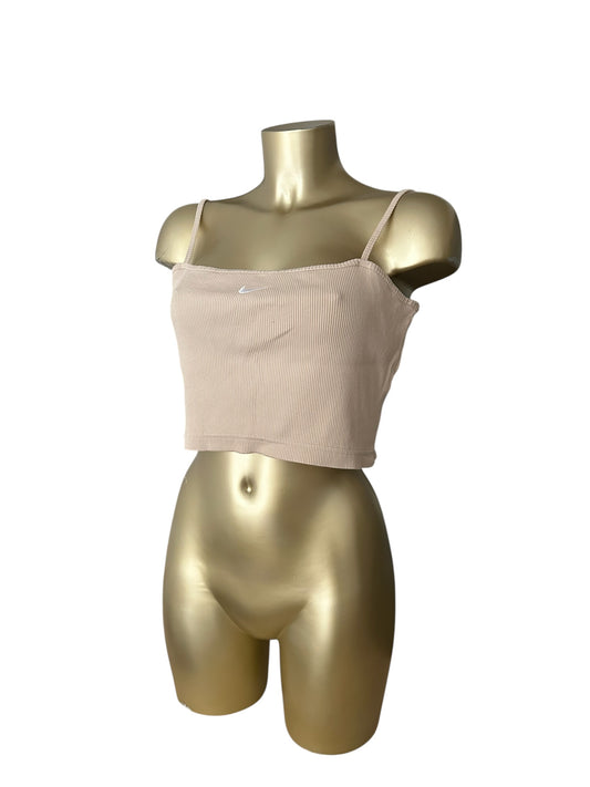Beige swoosh logo cami top (M)