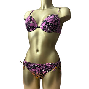Butterflies graphic low rise bikini set