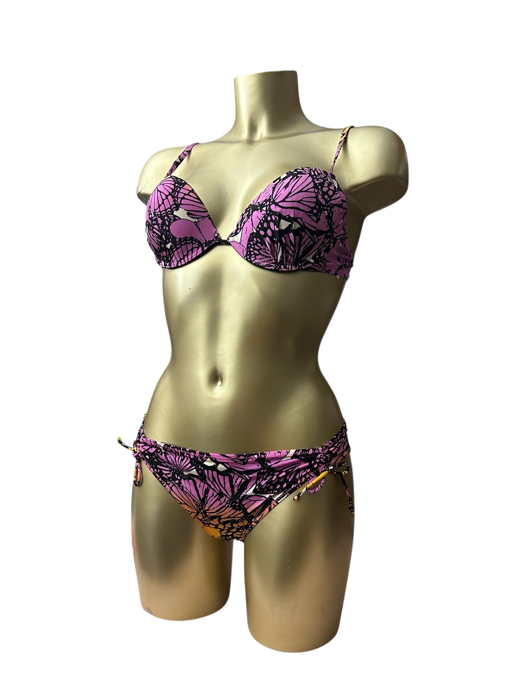 Butterflies graphic low rise bikini set
