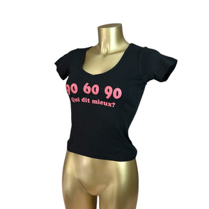 Black logo cotton tee (S/M)