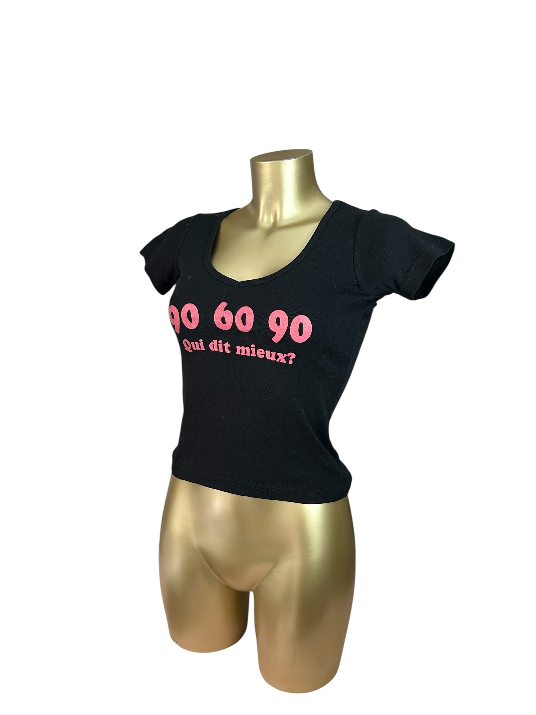 Black logo cotton tee (S/M)