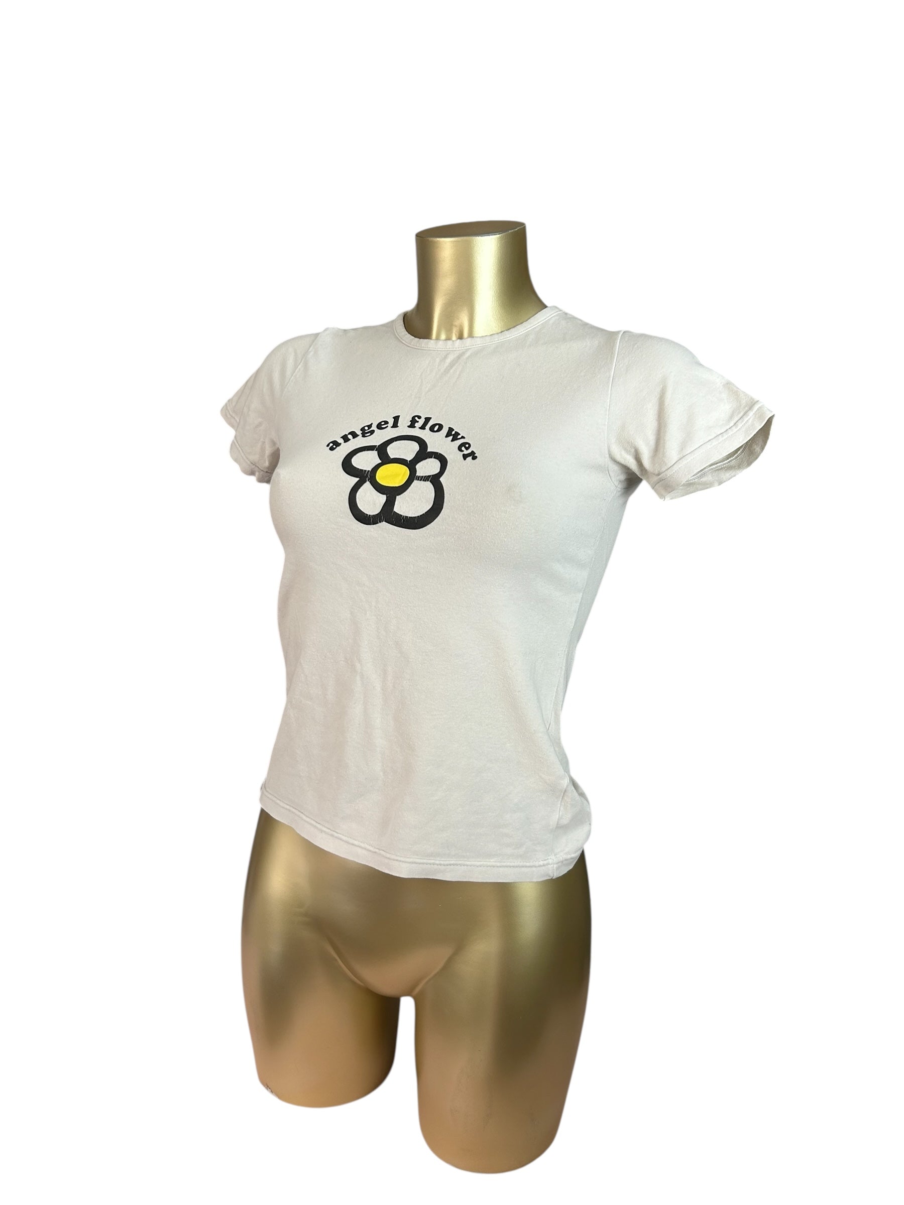 White flower logo tee (S/M)