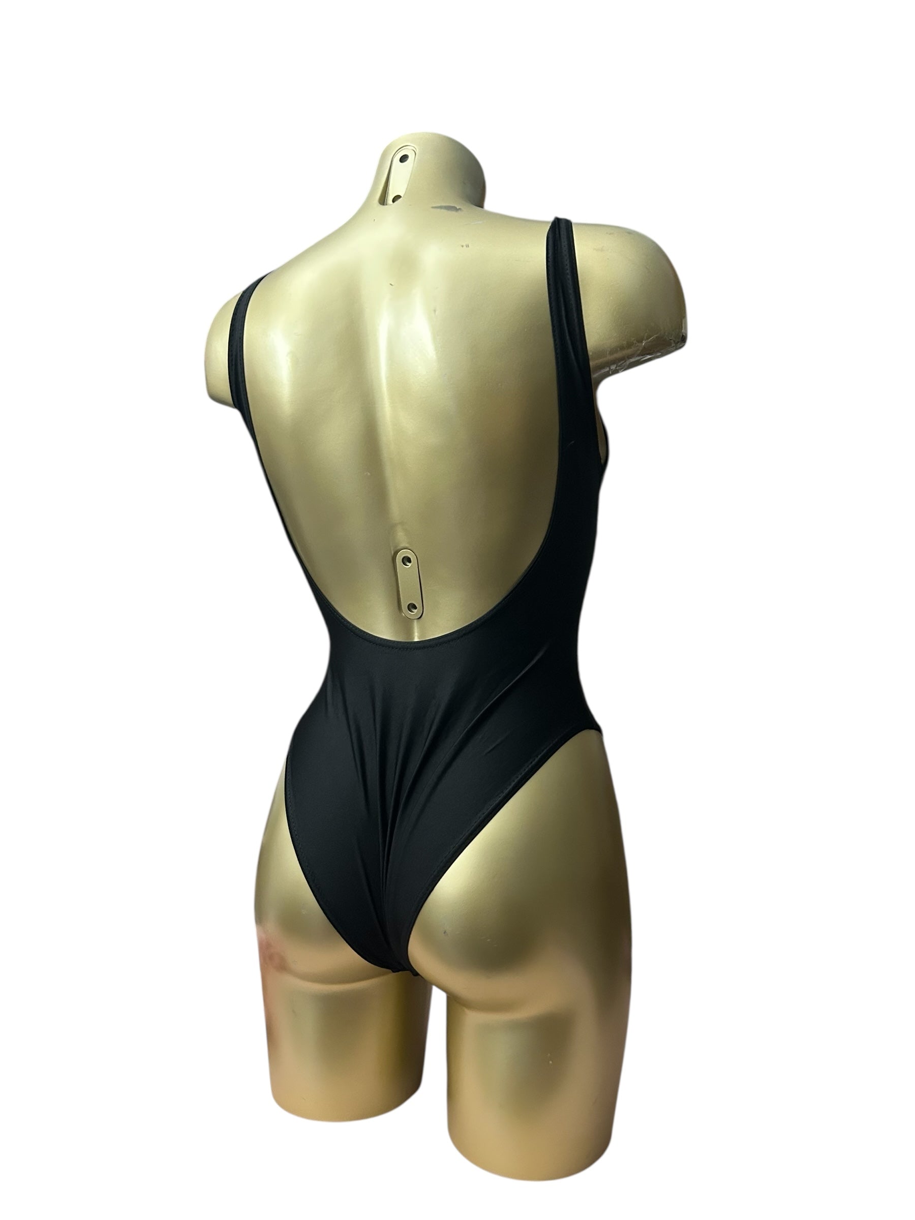 Black & beige graphic swimsuit body (S/M)