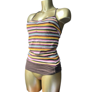 Multicolor striped halter top (S)