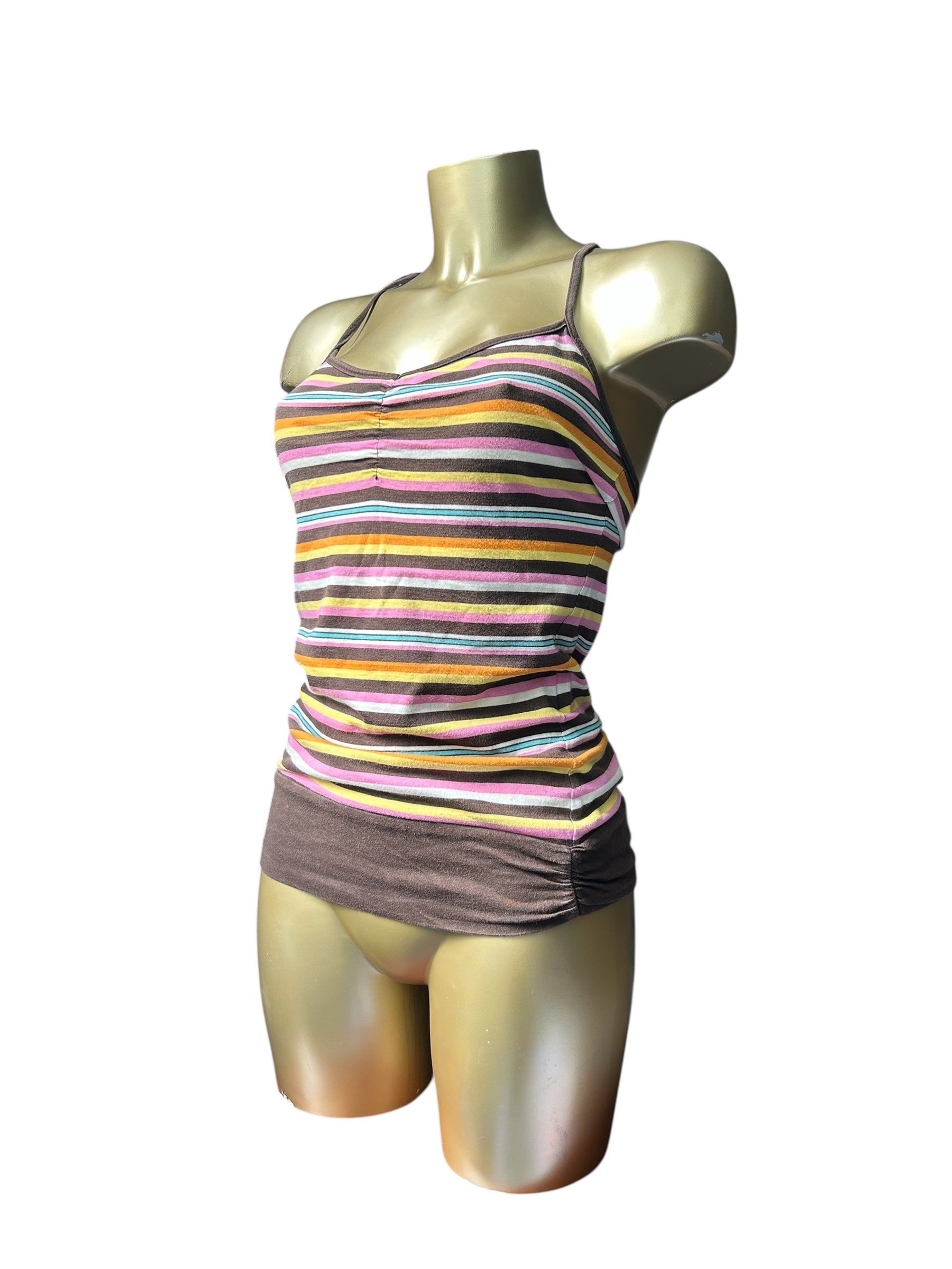 Multicolor striped halter top (S)