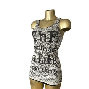 Grey lace lined tank top (S/M)