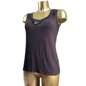Brown pearls tank top (L)