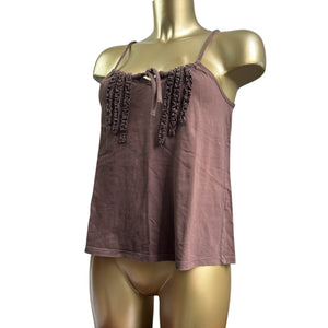 Brown cotton cami top (L)