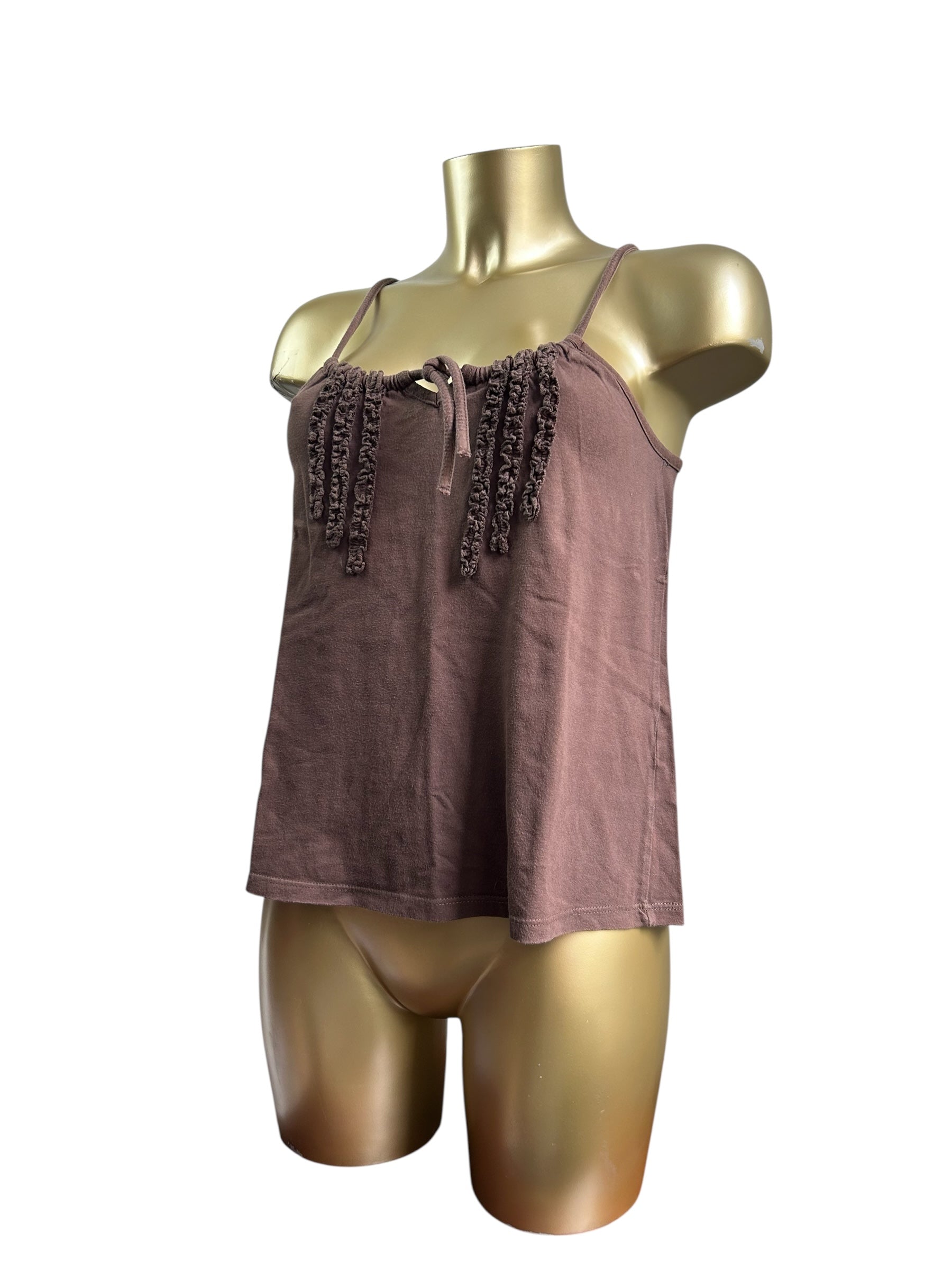 Brown cotton cami top (L)
