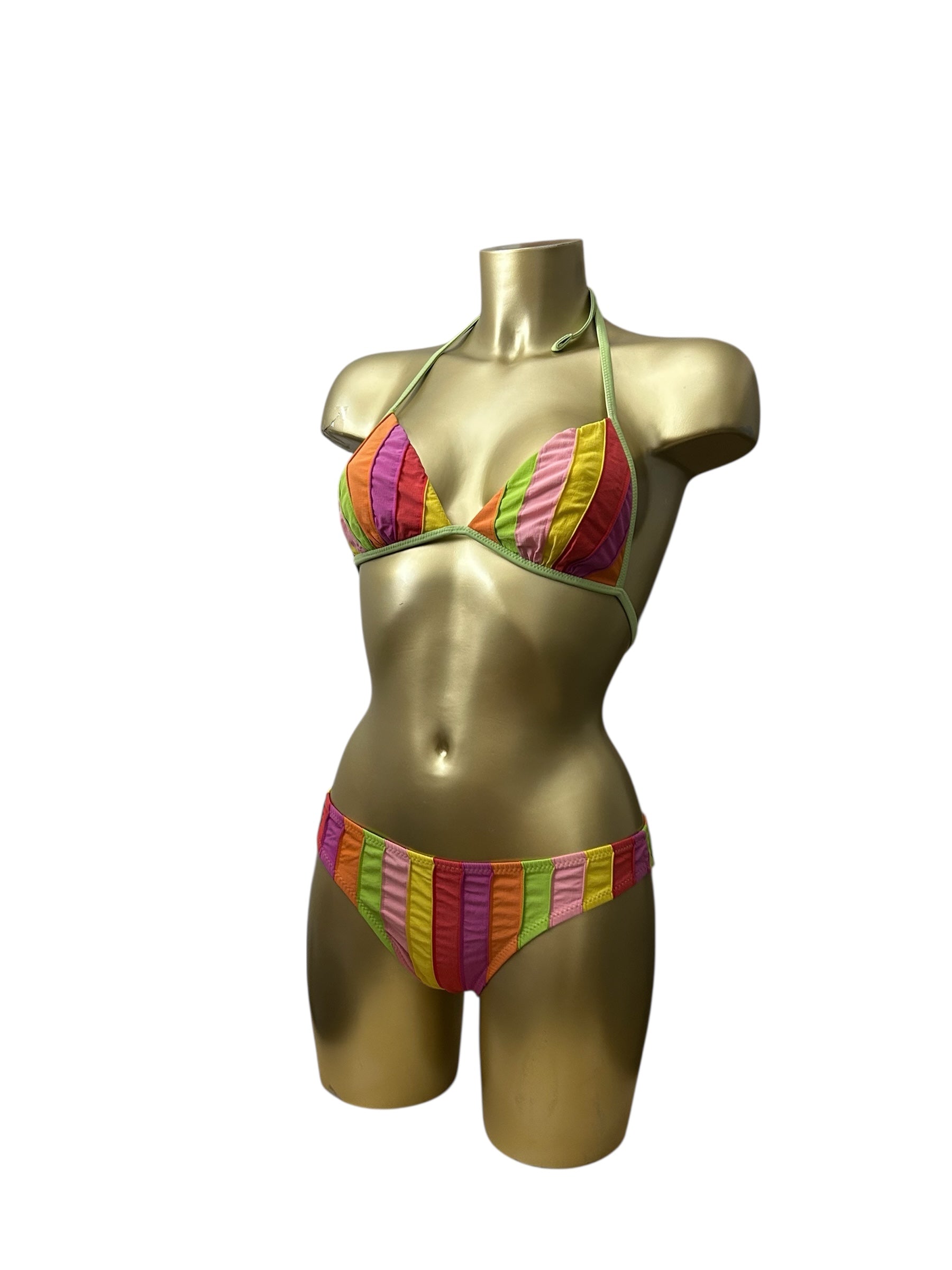 Multicolor striped bikini set (L)