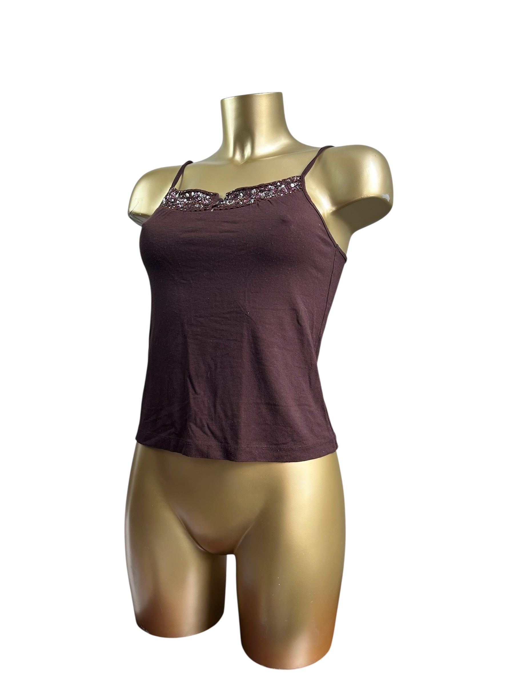 Brown sequins cami top (S/M)