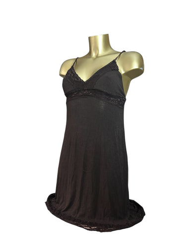 Brown lace stretchy babydoll dress (S/M)