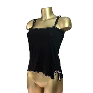 Lettuce hem coquette bow cami top (M)