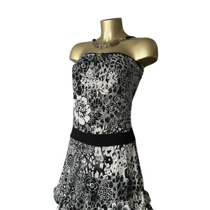 Black floral necklace tube mini dress (S/M)