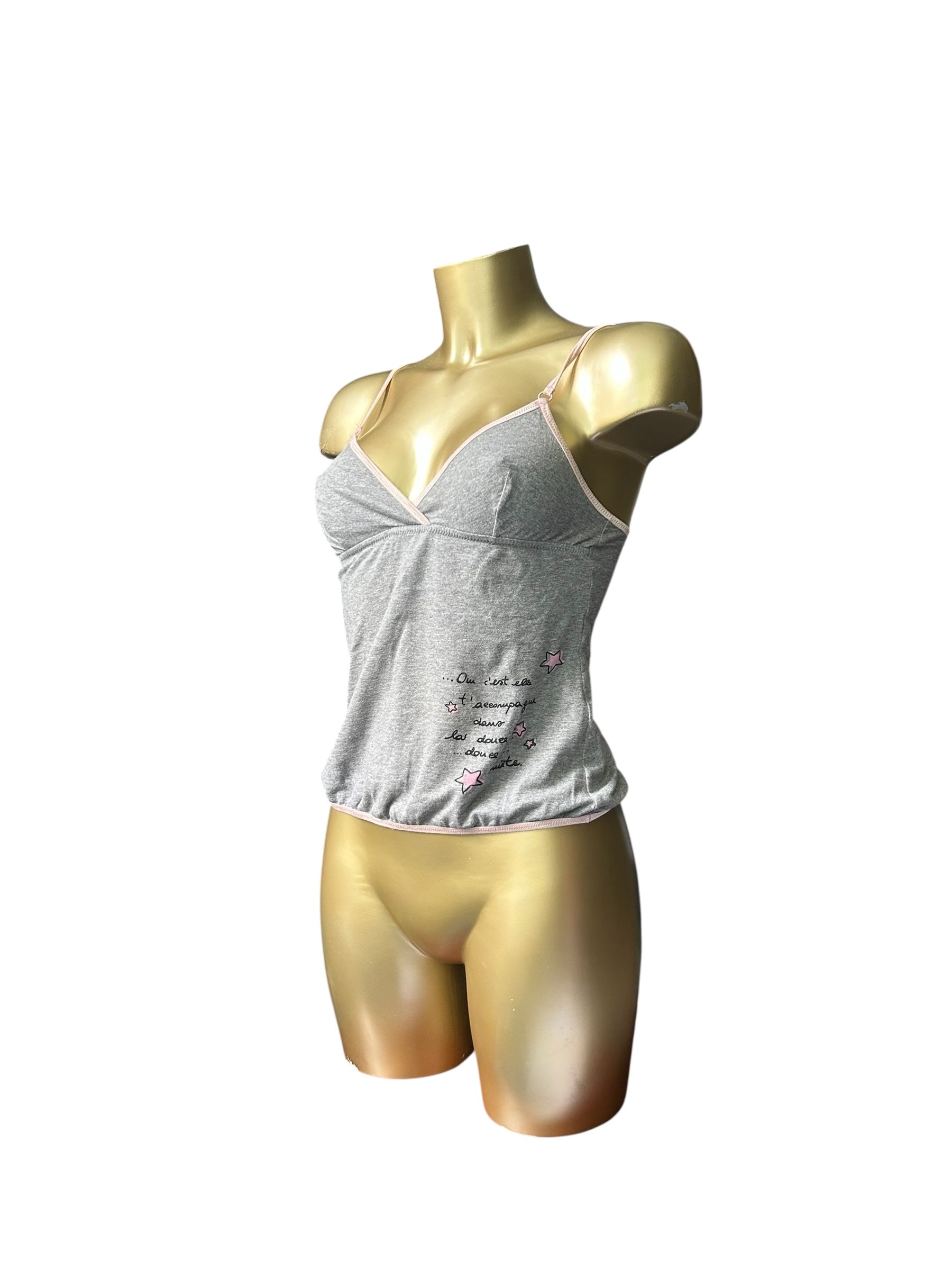 Grey cotton cami top (M)