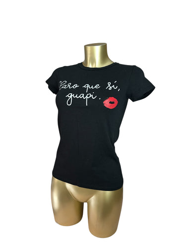 Black graphic cotton tee (M/L)