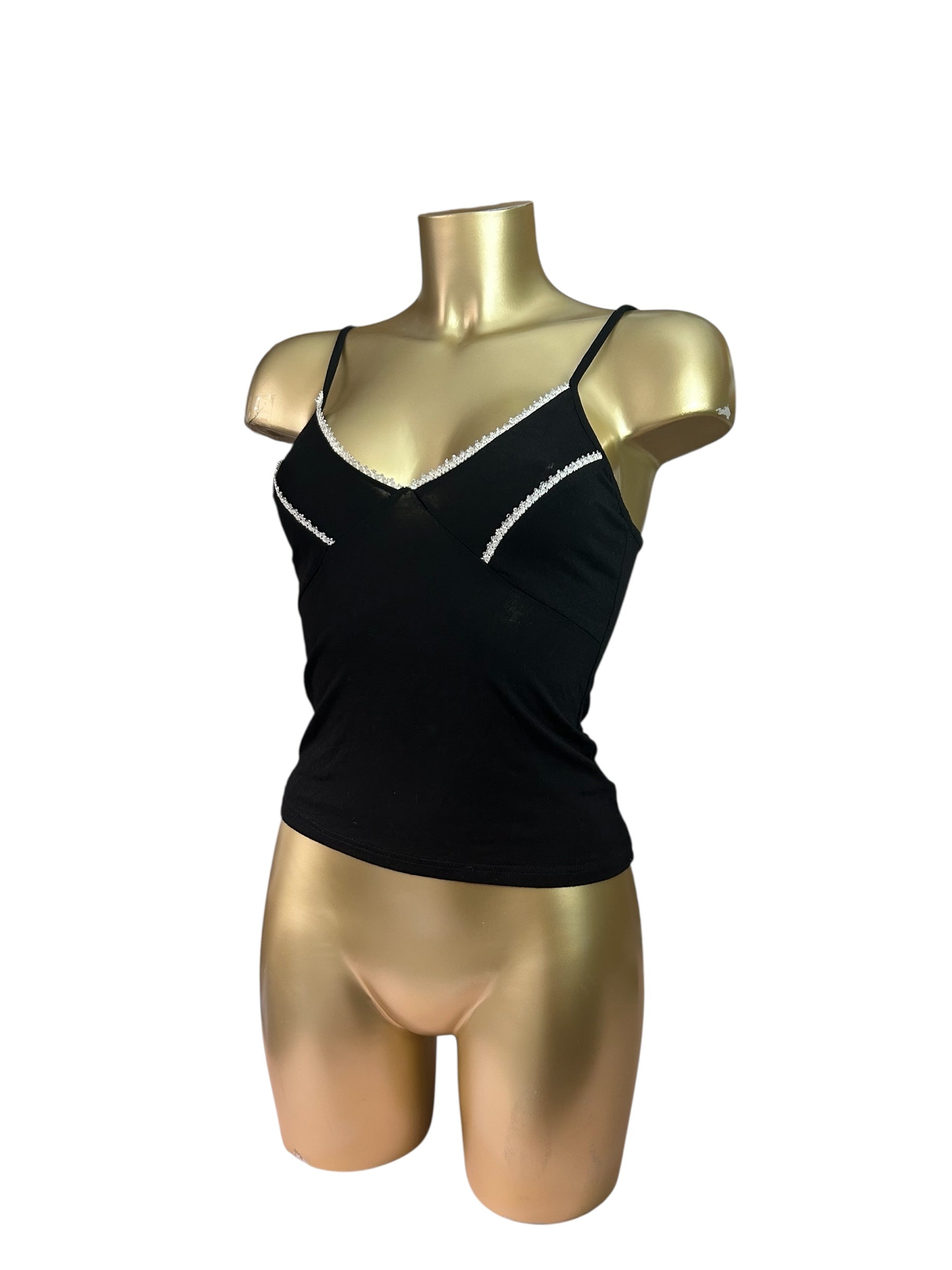 Black babydoll cotton cami  top (S/M)