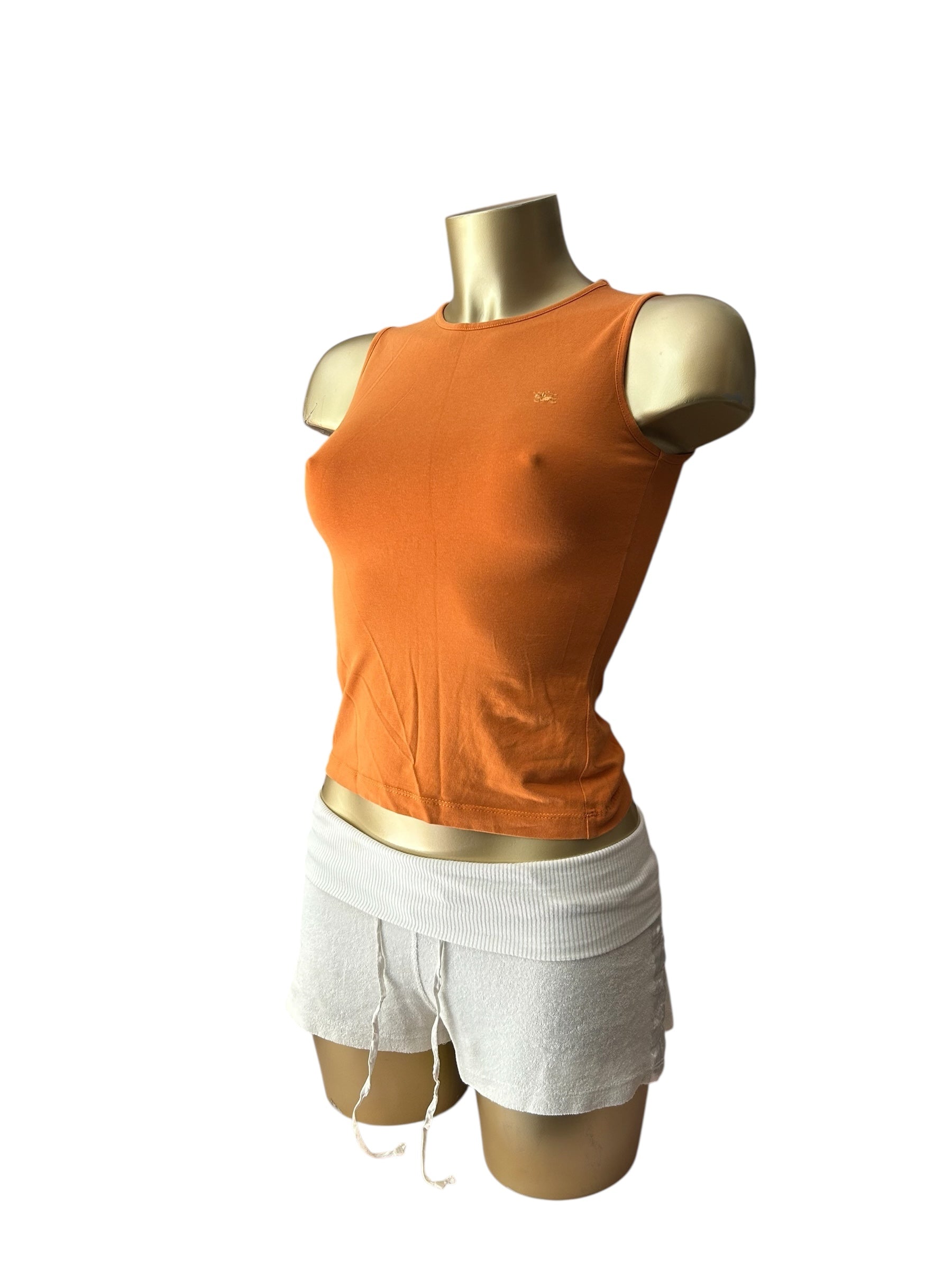 Orange logo stretchy tank top (S)