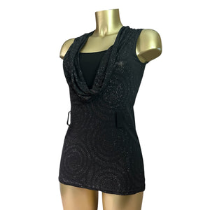 Black glitters tight fit tank top (S)