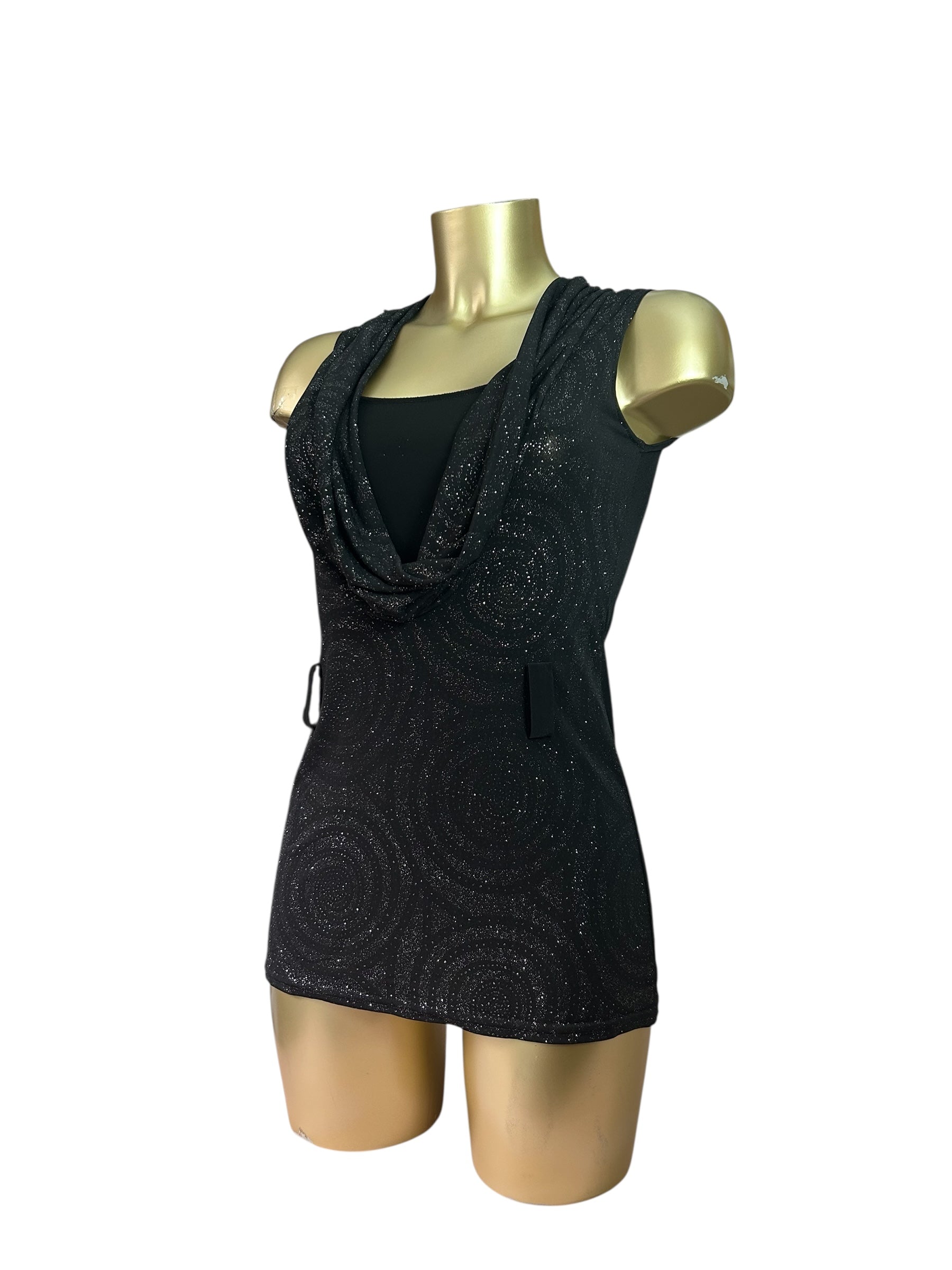 Black glitters tight fit tank top (S)