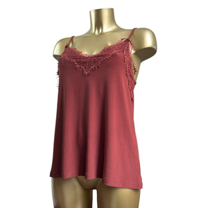 Rust lace mesh cami top (M)