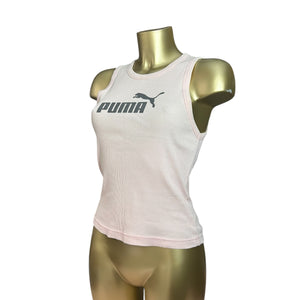 Baby pink ribbed logo tank top (M/L)