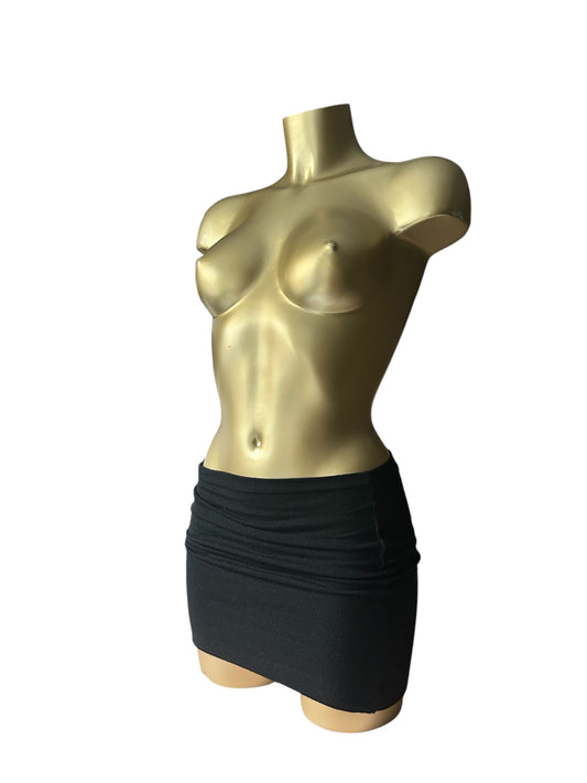 Black 2 in 1 stretchy tube top / mini skirt (S/M)