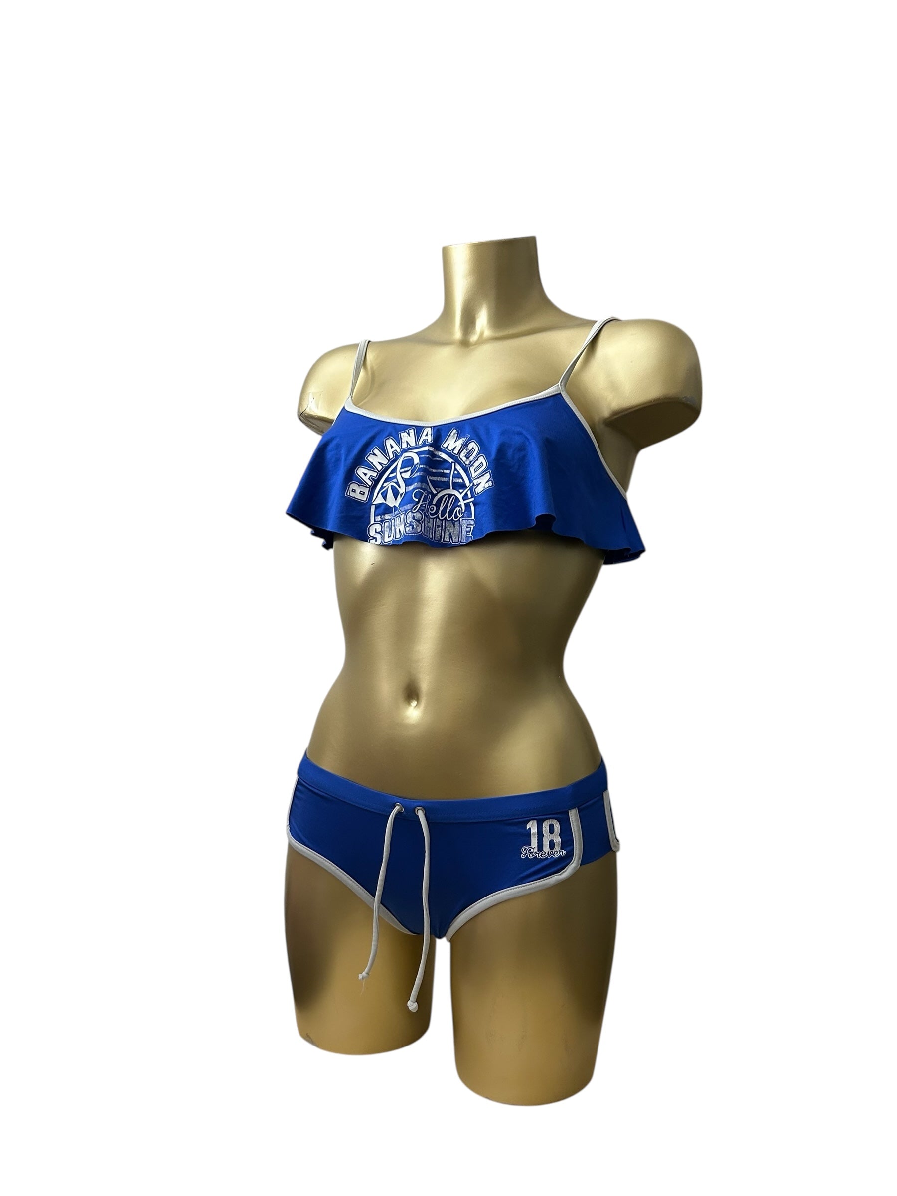 Blue logo shorty bikini set (S)