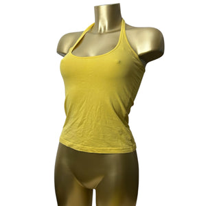 Yellow striped summer halter top (S/M)