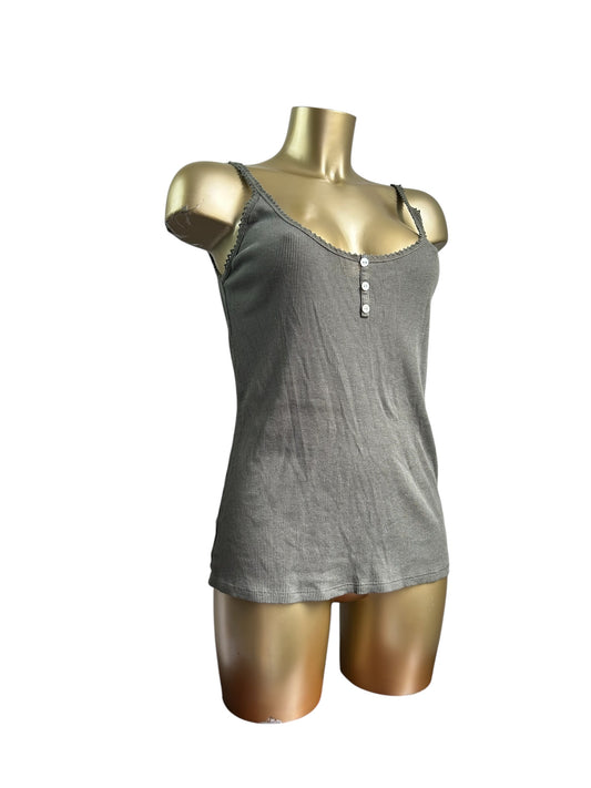 Khaki ribbed cami top (XL)