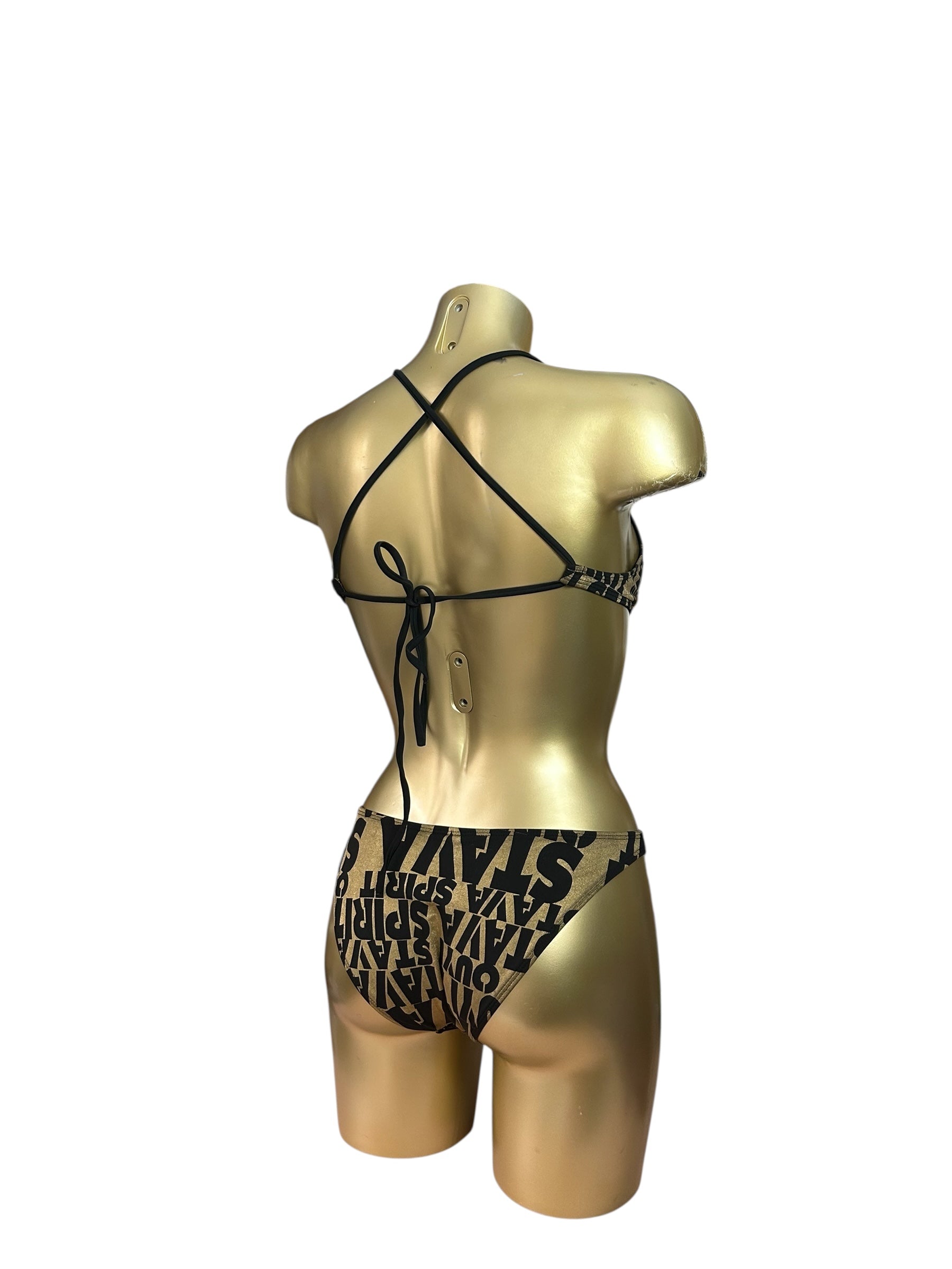 Gold graphic low waisted body swimsuit (S)