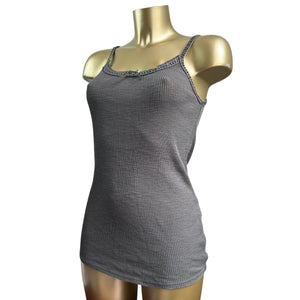 Khaki ribbed stretchy cami top (M)
