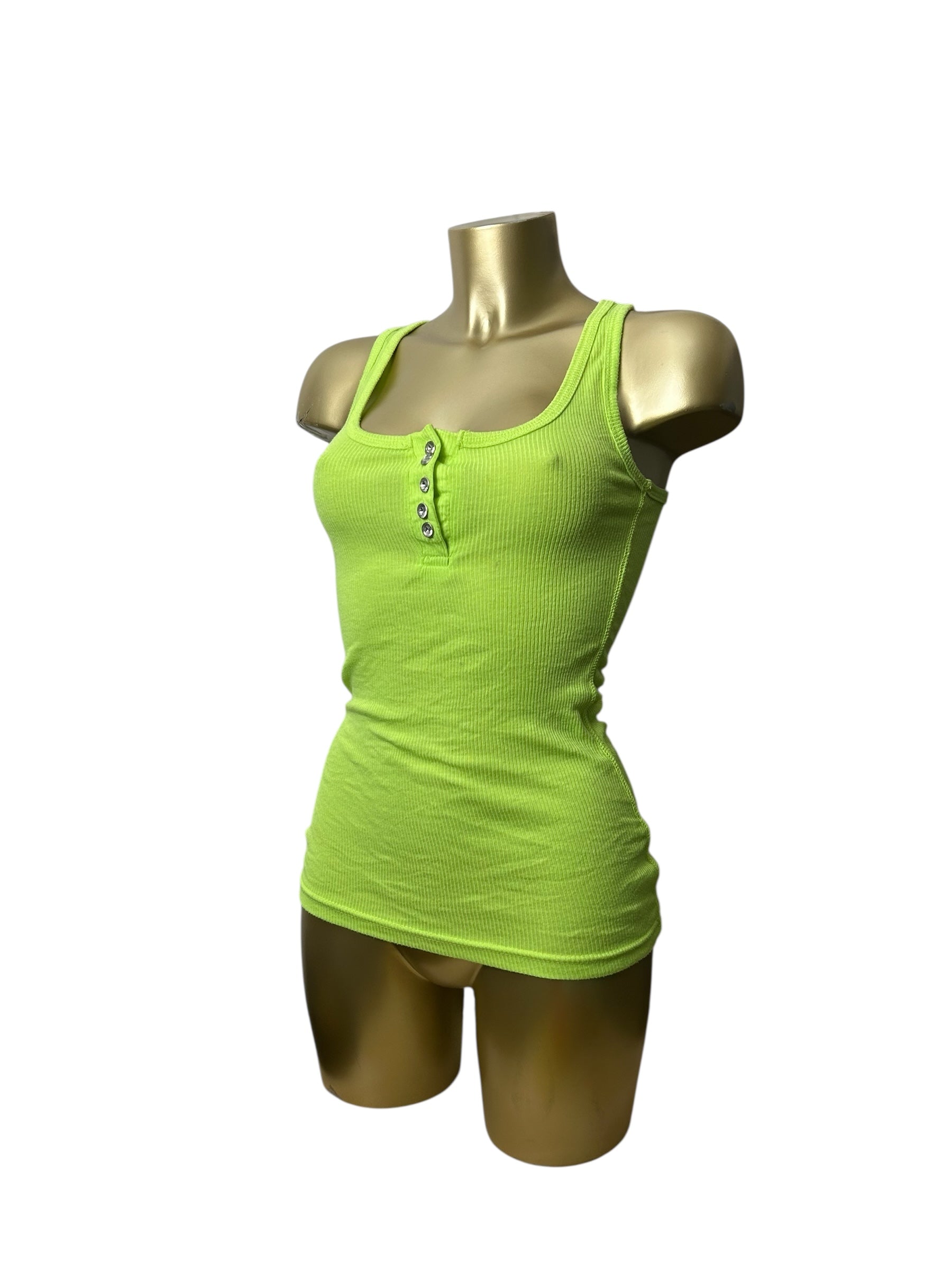 Neon green cotton tank top (S/M)