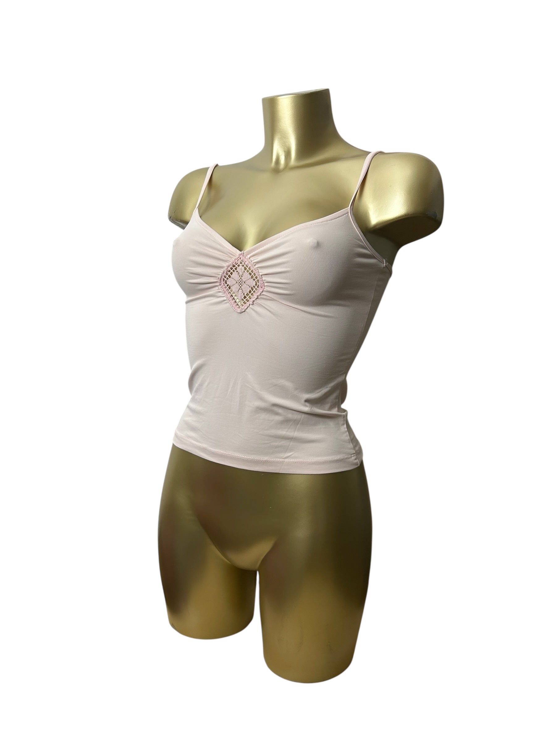 Baby pink cotton cami top (S)