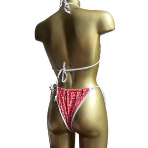 Red graphic bikini set (S/M)
